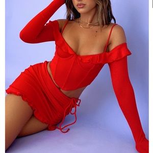 White fox boutique See you Again bustier in red